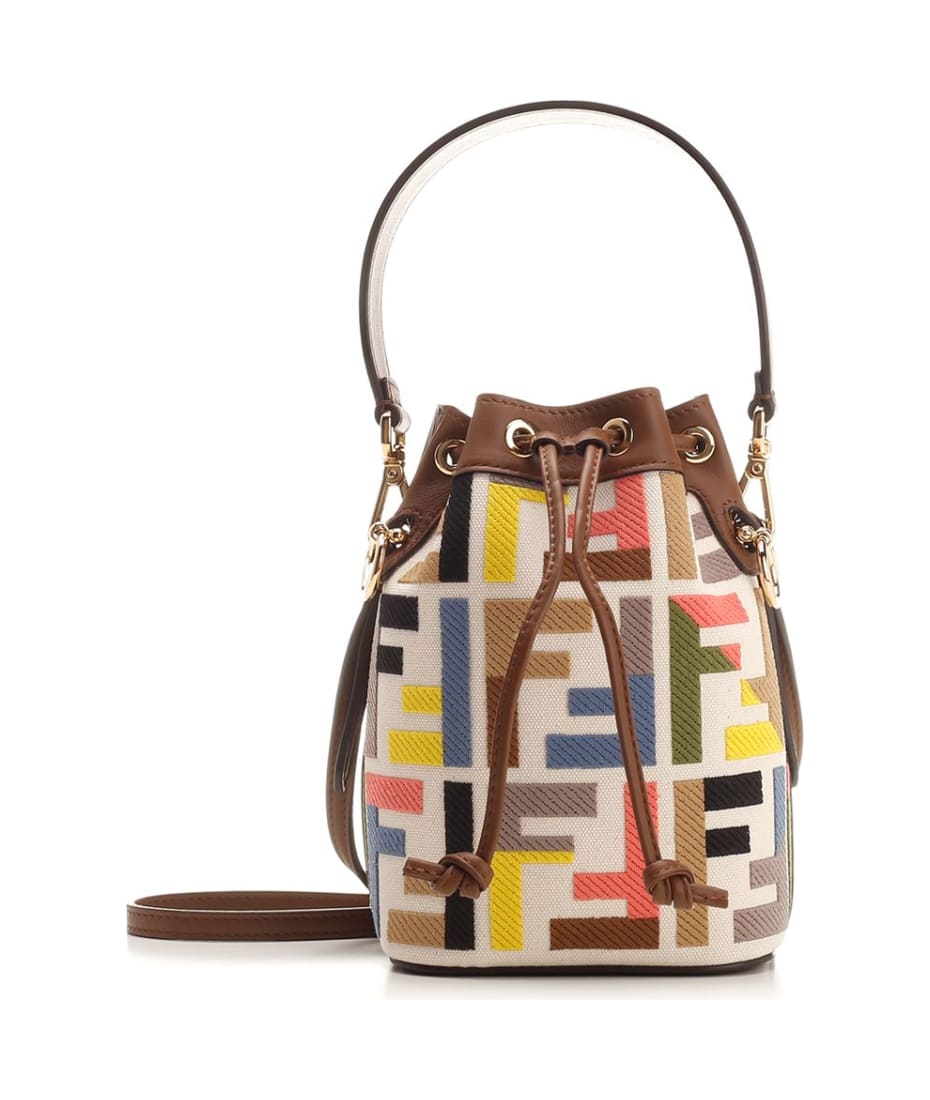 【FENDI】MON TRESOR MINI BUCKET BAG Fendi Mon Tresor Leather Mini Bucket Bag with FF Motif