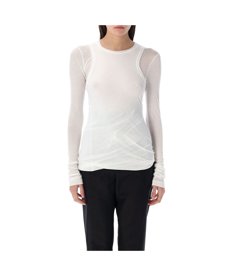 Tシャツ・カットソー Jil Sander SS25 DOUBLE TSHIRT LS (J02NH0012J20249 100) Jil Sander Double-layered T-shirt | italist