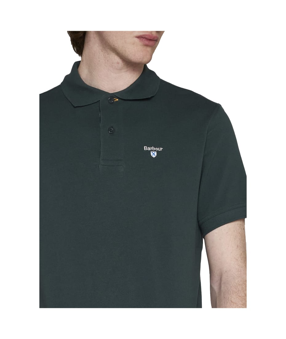 barbour polo shirt green