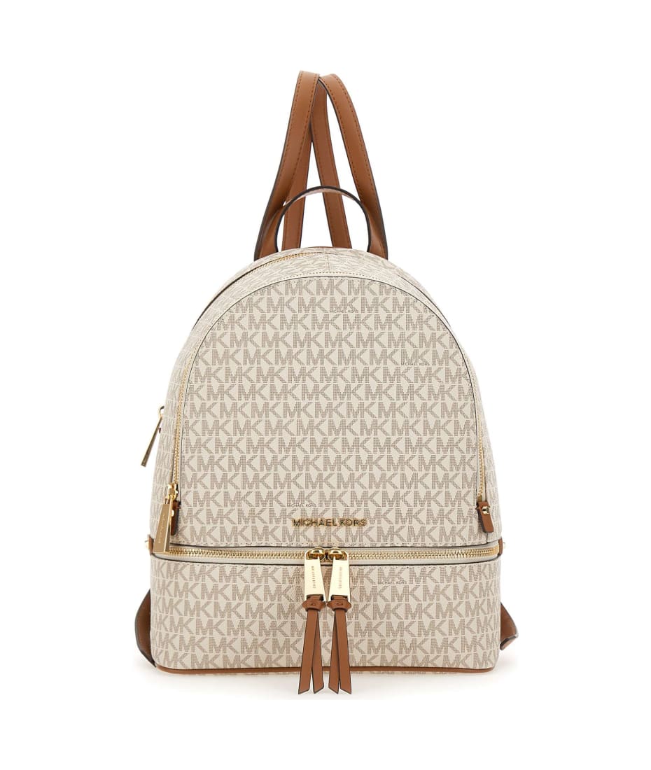 MICHAEL MICHAEL KORS Rhea calf hairpaneled logoprint faux leather backpack   Sale up to 70 off  THE OUTNET