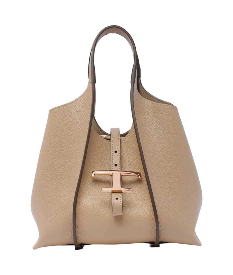 トートバッグ Tod's MINI T-TIMELESS SHOPPING BAG Woman BLACK T Timeless Shopping Bag in Leather Mini