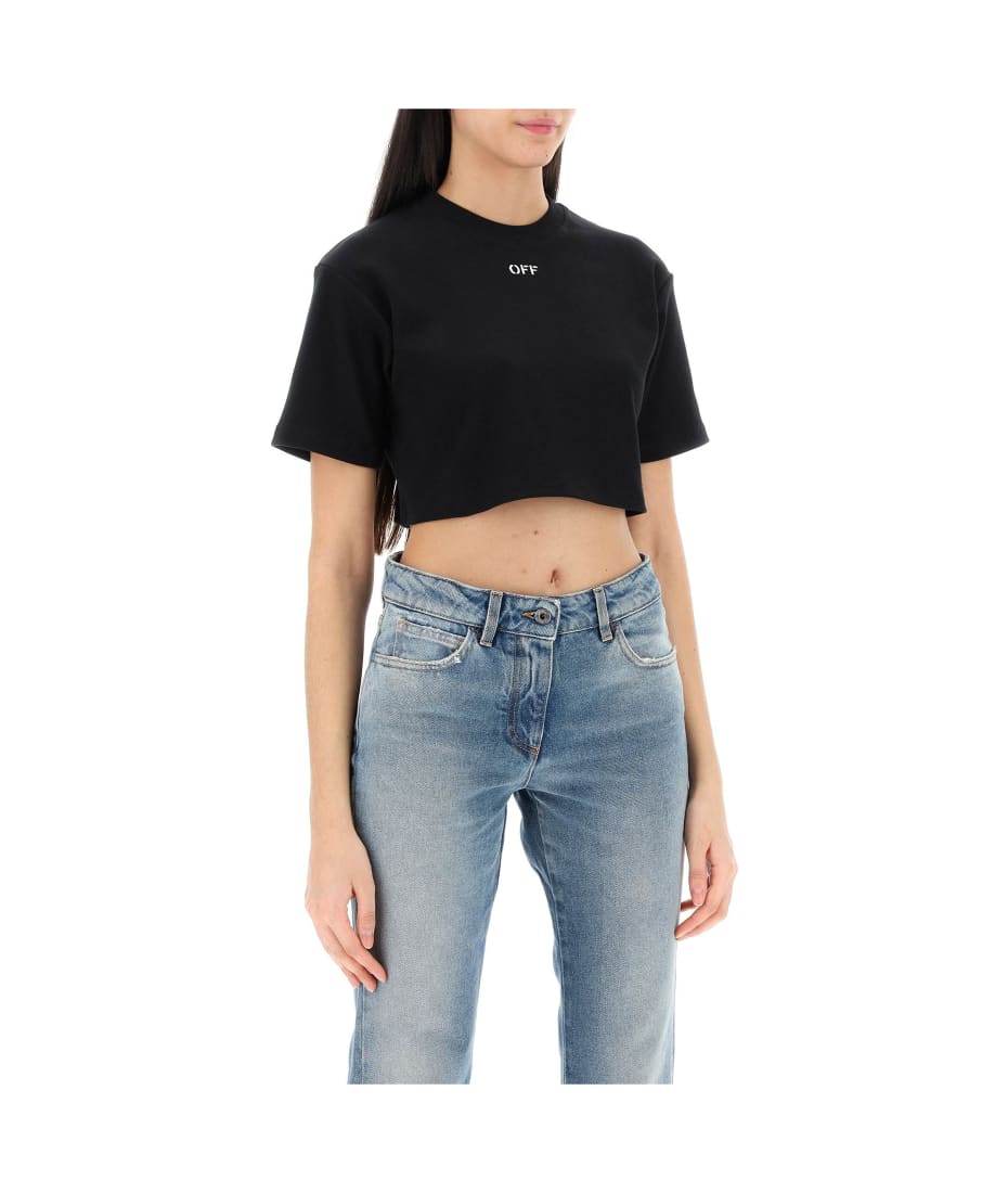 Off-White Off Stamp Rib Cropped Tee | italist