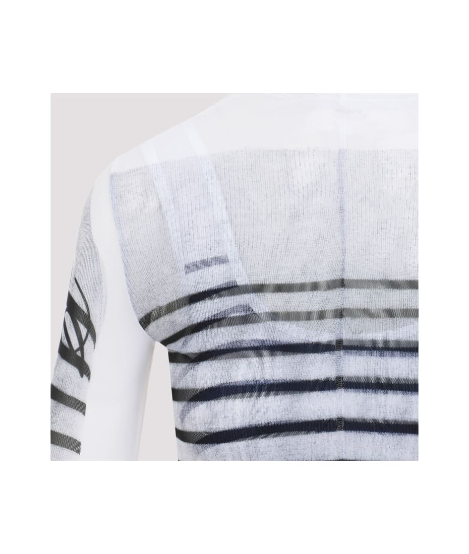 Jean Paul Gaultier Spandex Mesh Printed Feathers Mariniere