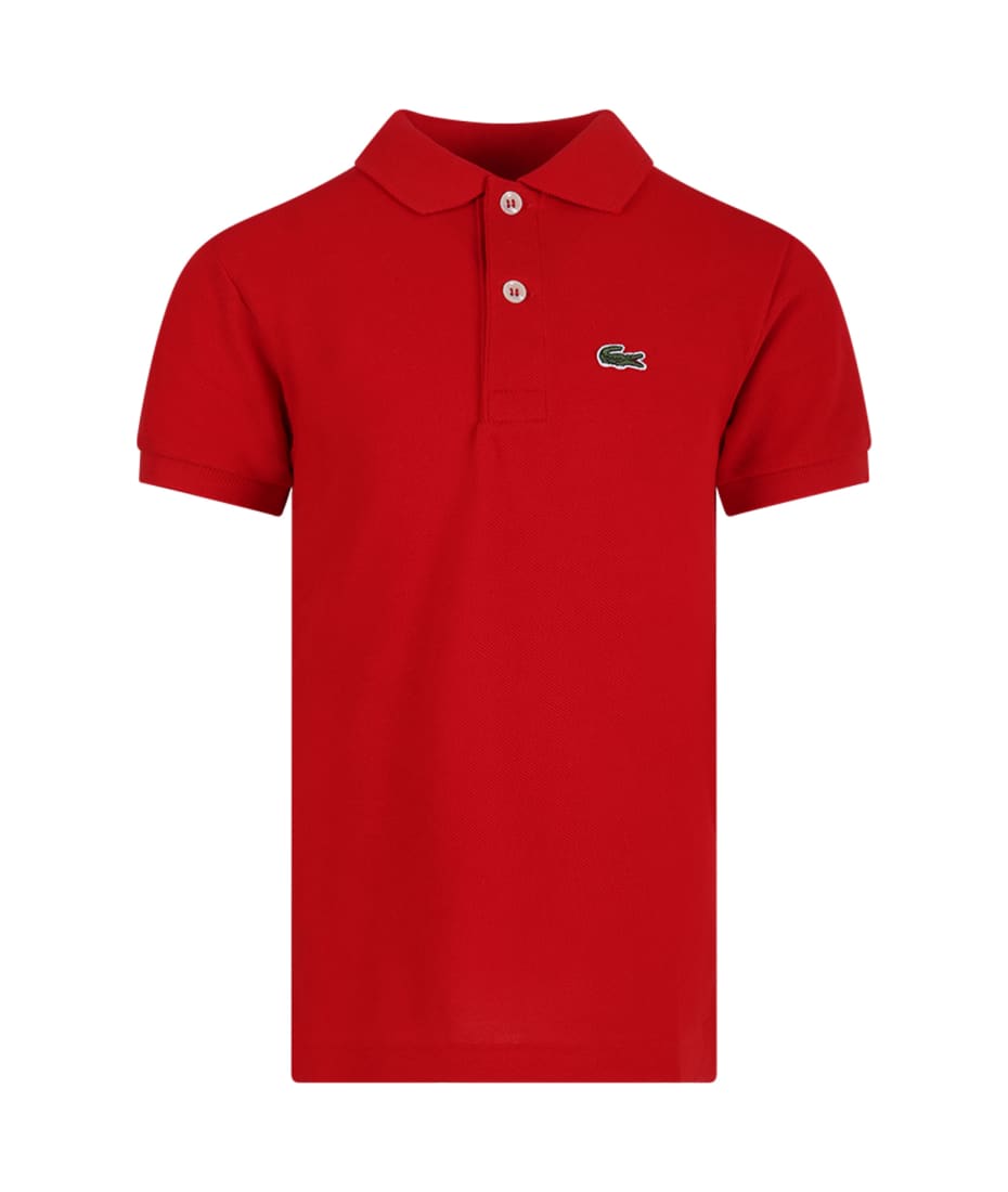 thespian landdistrikterne Permanent Lacoste Red Polo Shirt For Boy With Green Crocodile | italist, ALWAYS LIKE  A SALE