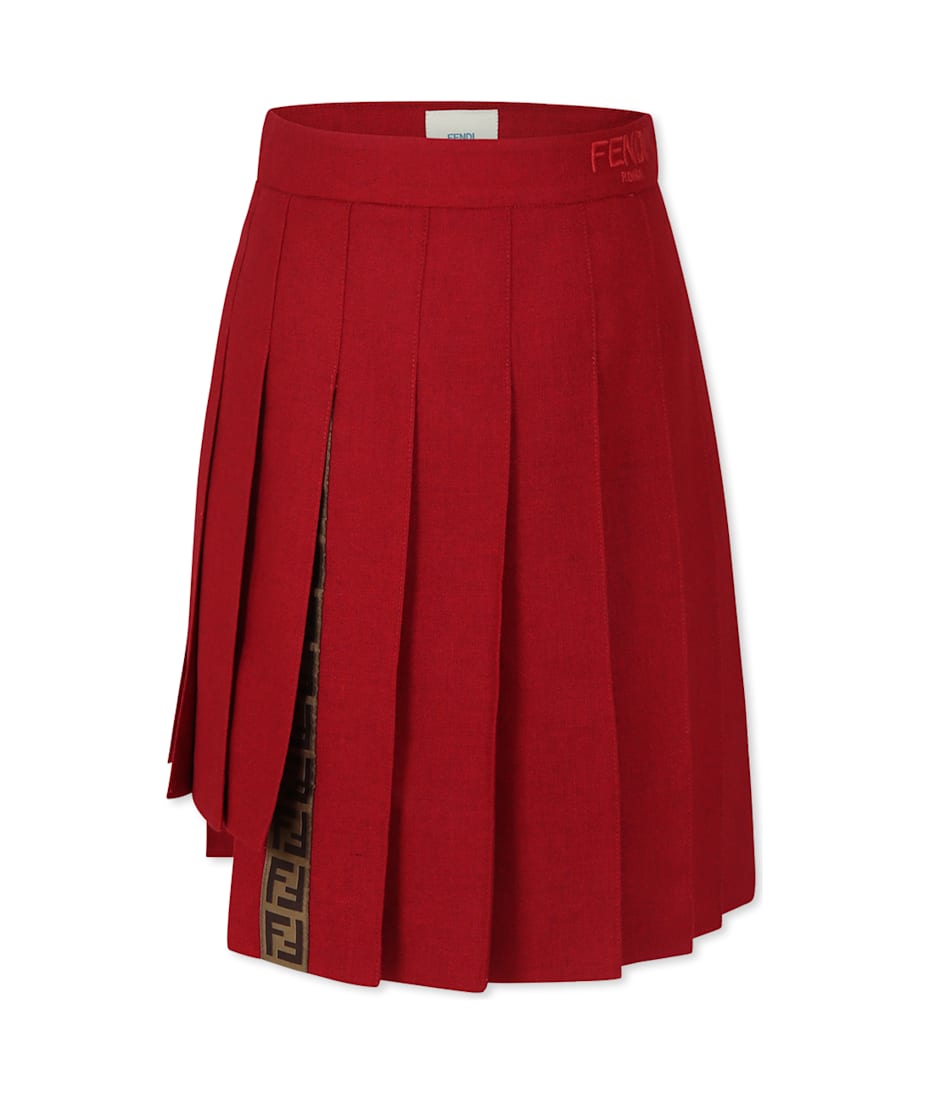 Fendi red skirt online