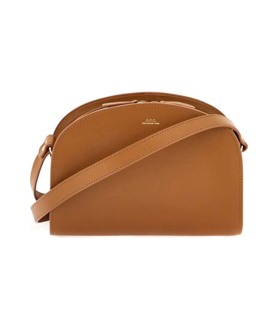 A.P.C. Demi-Lune Mini bag in cappuccino color