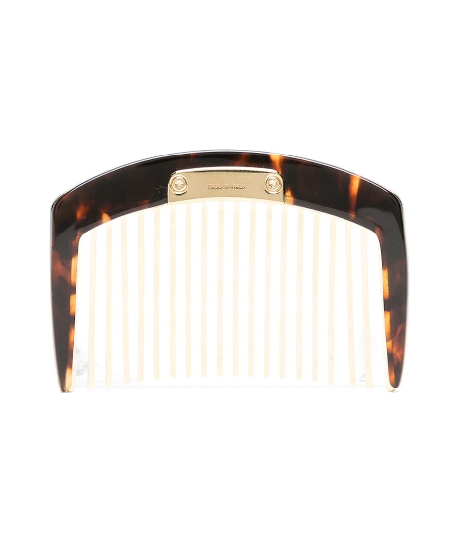 Miu Miu｜PEDORAS (5HC342 2CQU F0N86) Miu Miu Hair Tortoiseshell Hair Comb | italist