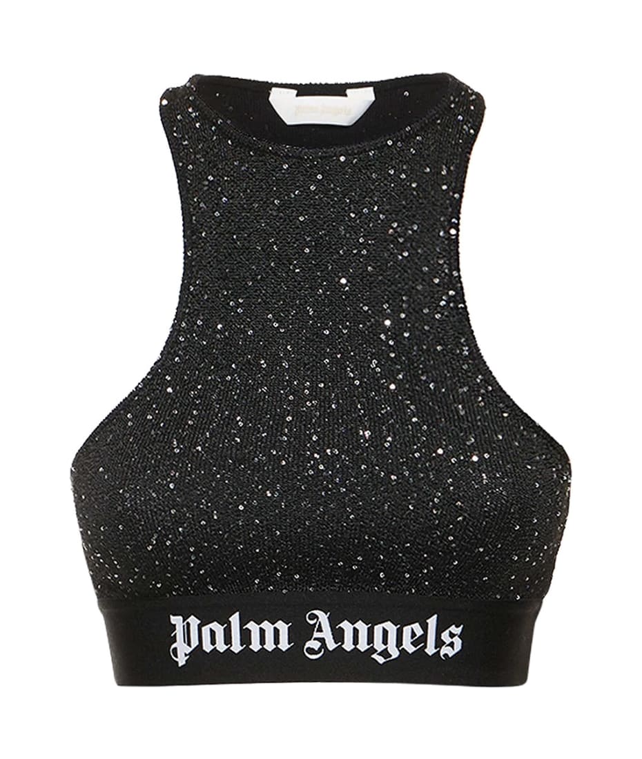 Palm Angels Woman T-Shirt White Size M Cotton, Polyamide, Polyester