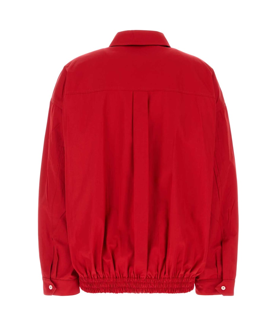 【関税&送料込】Miu Miu Red Poplin Jacket Miu Miu Poplin Bomber Jacket | Red | FARFETCH JO