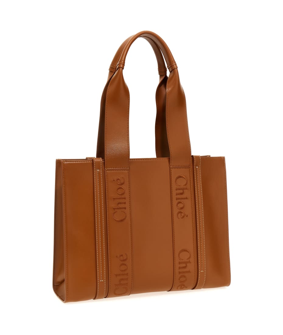 Chloé 'woody Medium' Shopper Bag - Brown