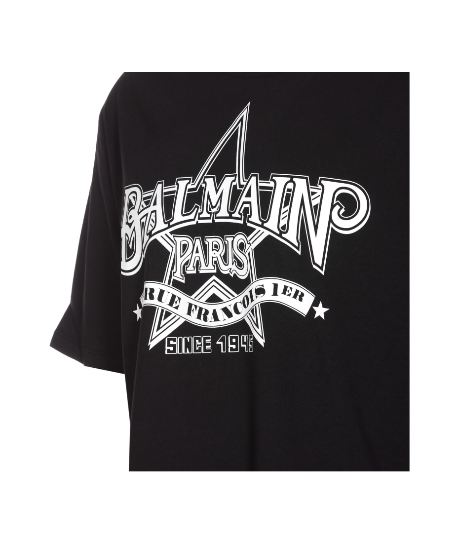 Balmain Star Print Logo - Black