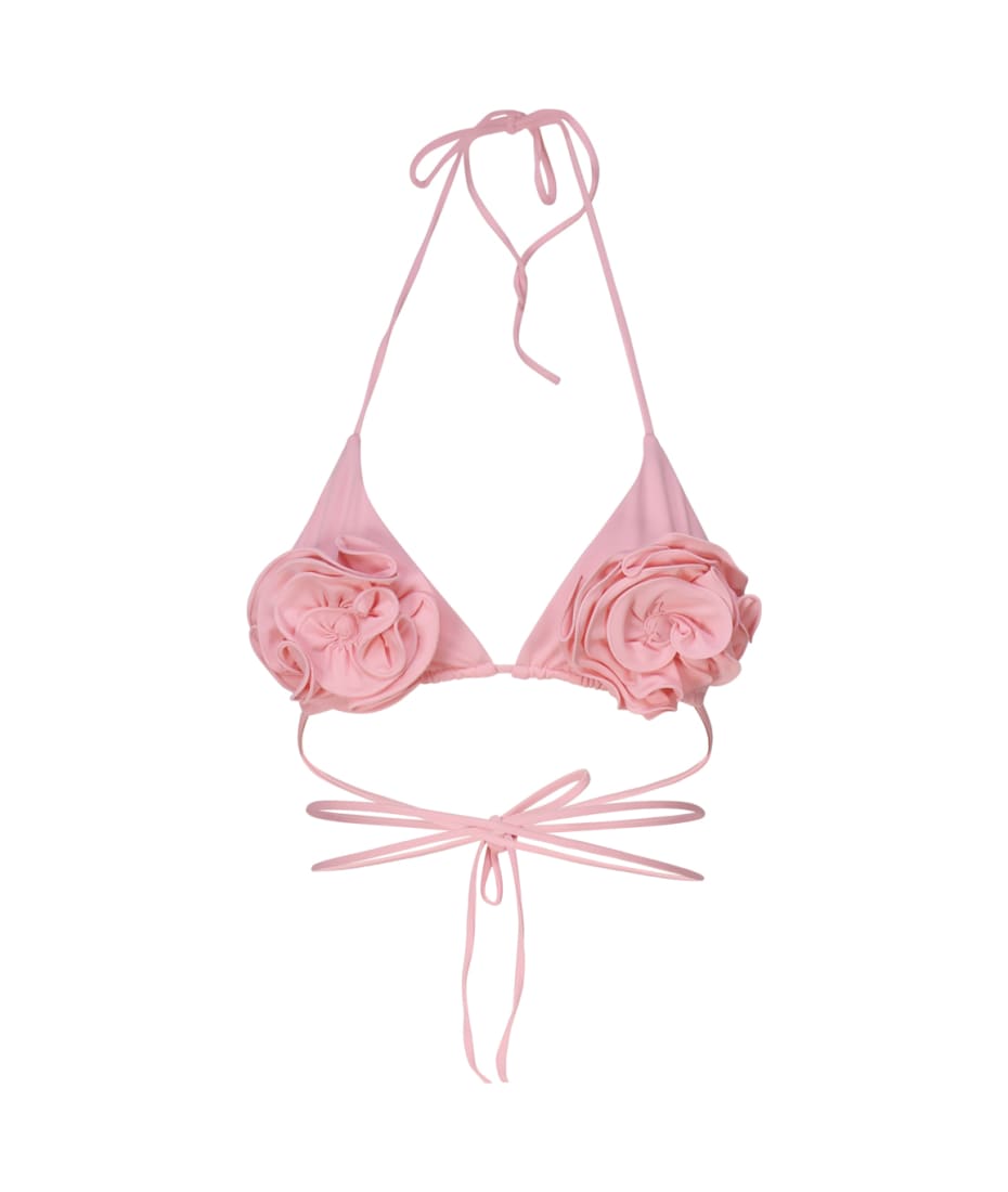 Magda Butrym Triangle Bikini Top With Floral Straps