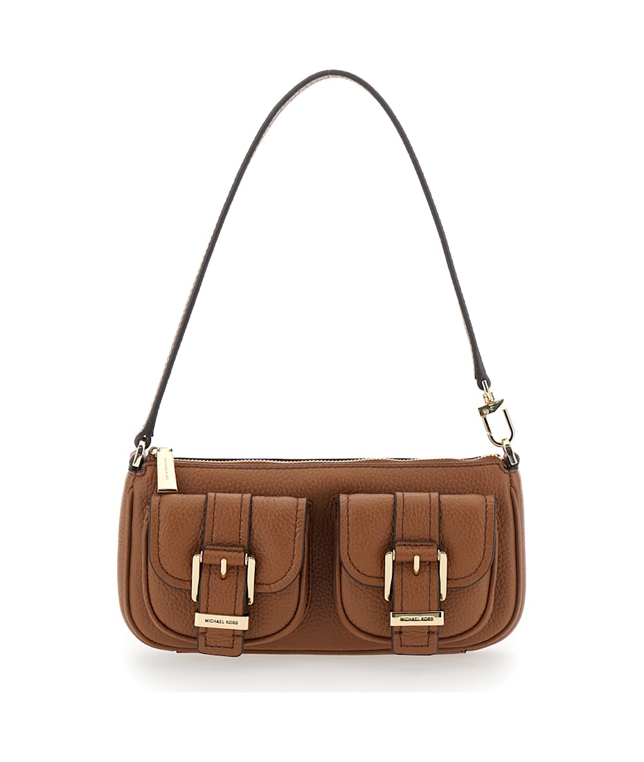 MICHAEL Michael Kors 'zoe' Brown Shoulder Bag With Pockets And