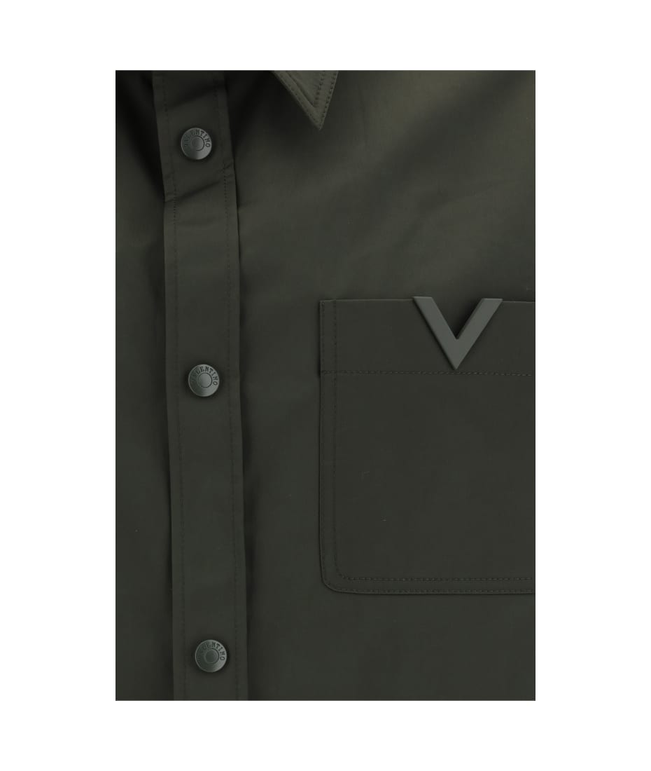 Valentino 'v Logo' Detail Shirt - Olive
