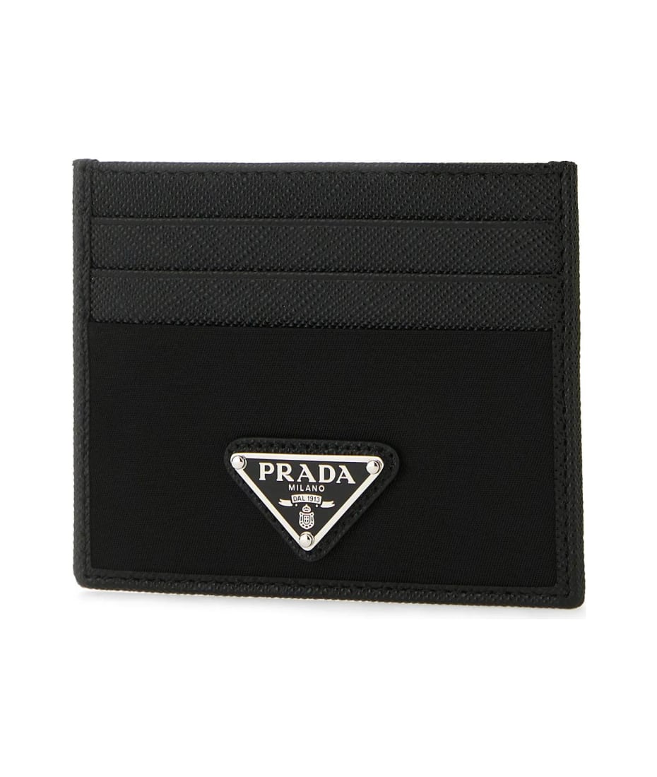 Prada Black Leather And Satin Card Holder | italist, ALWAYS