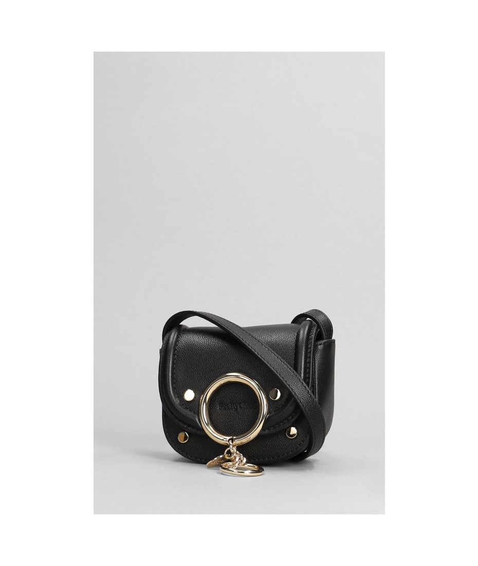 Mara Small Shoulder Bag In Black Leather