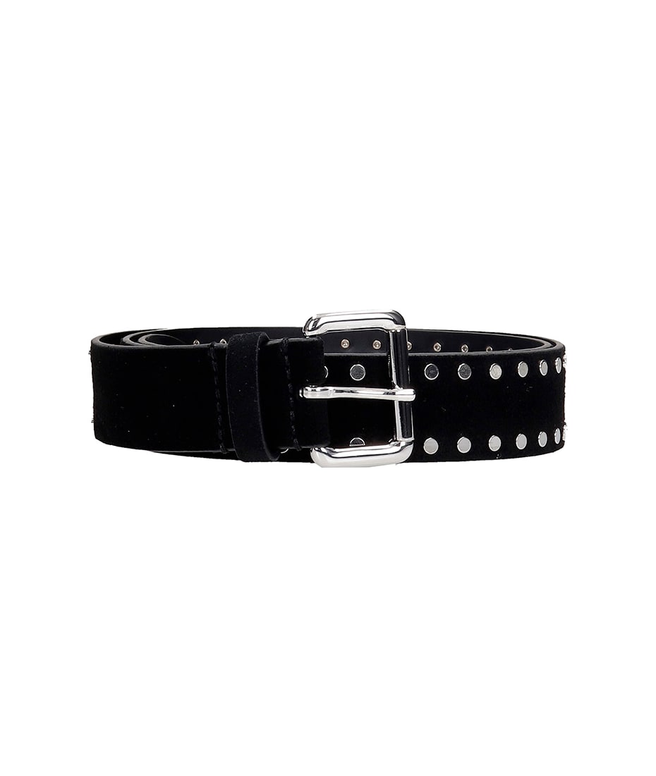 ISABEL MARANT 黒 レザーベルト M Liliana belt Woman black and silver | ISABEL MARANT Official