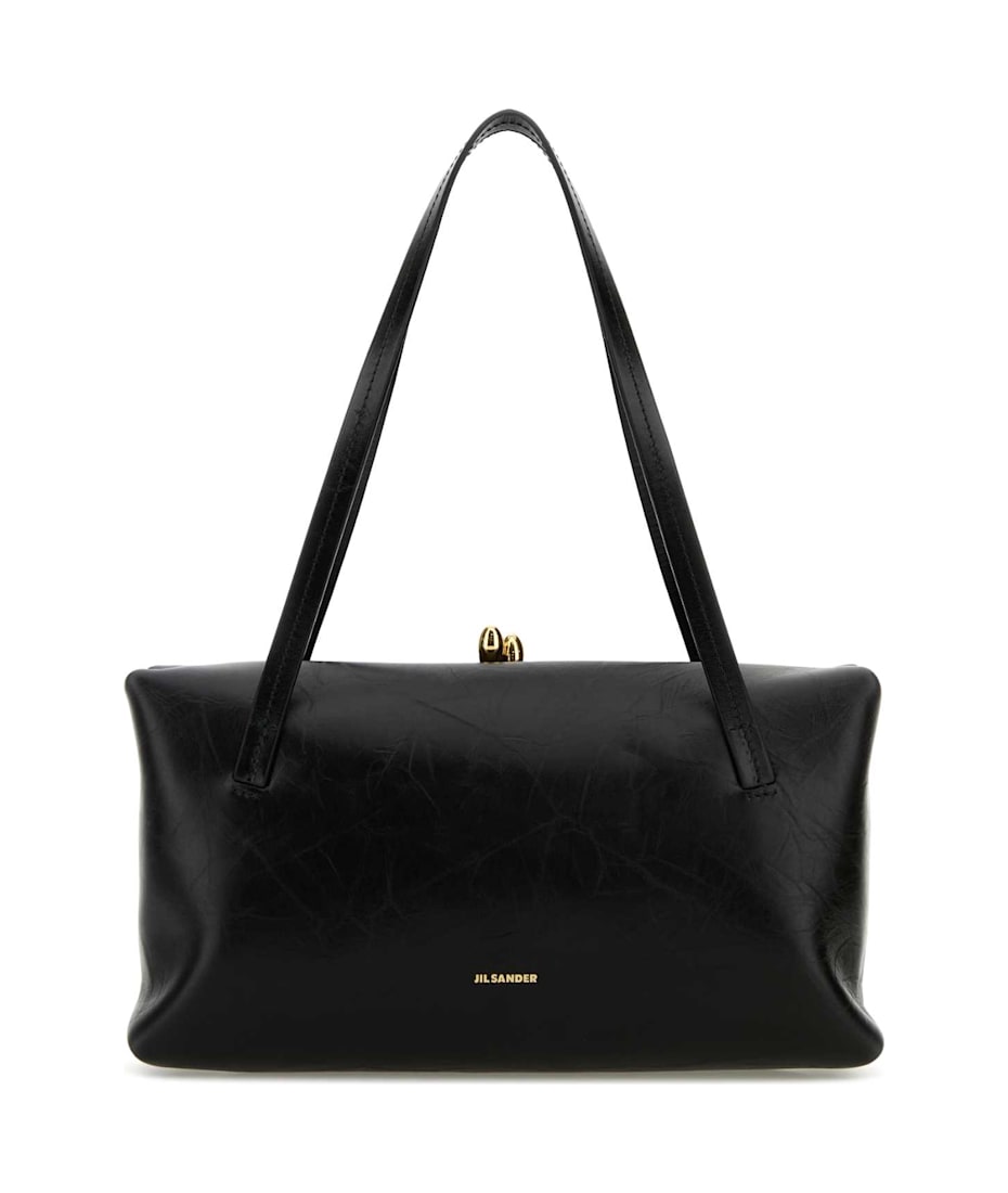 【関税＆送料込み】Jil Sander Large 'Goji Pillow' Black Lea Jil Sander Large Leather Goji Pillow Clutch Bag in Black | Lyst