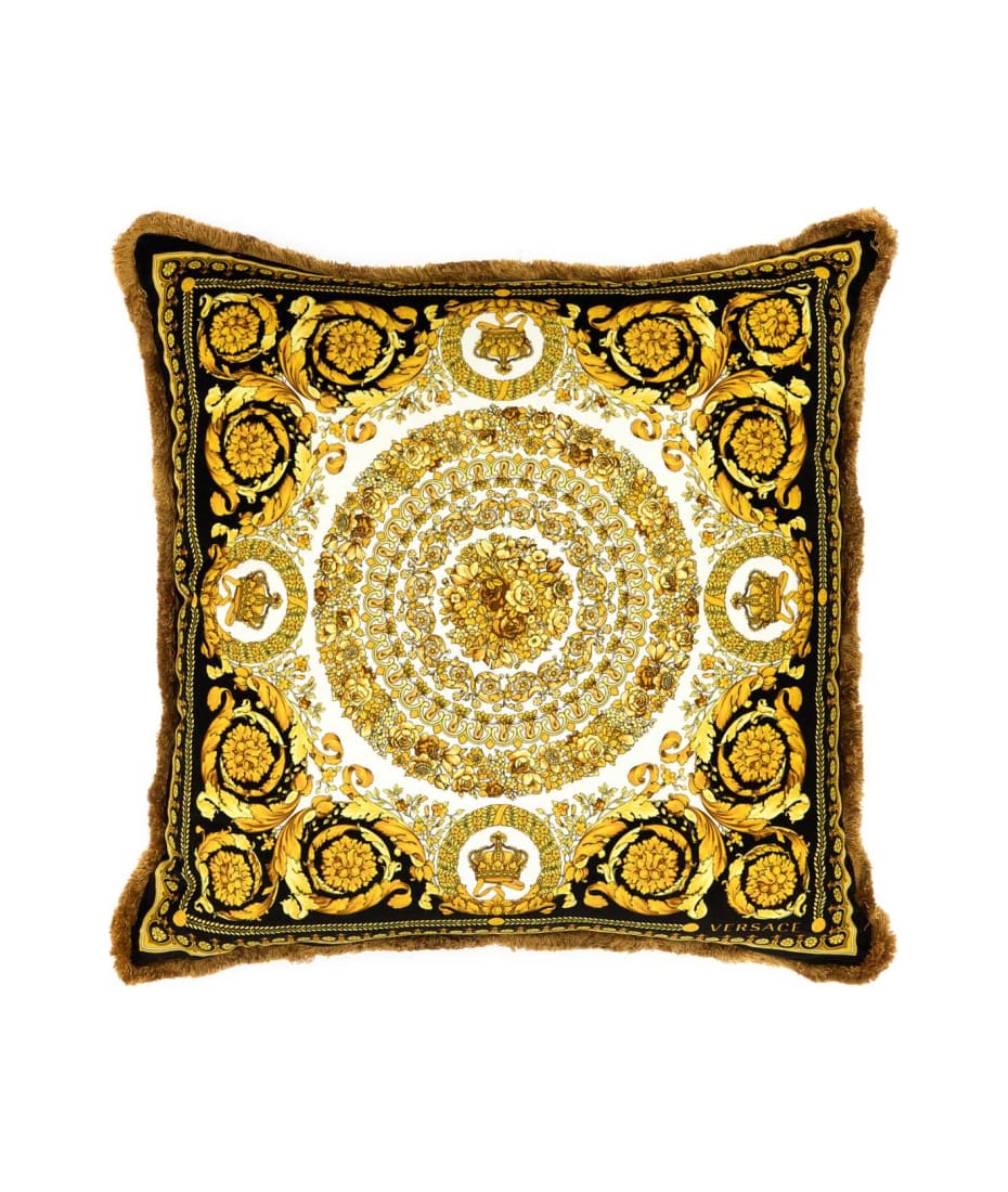 Versace Printed Fabric Pillow - BLACKGOLD