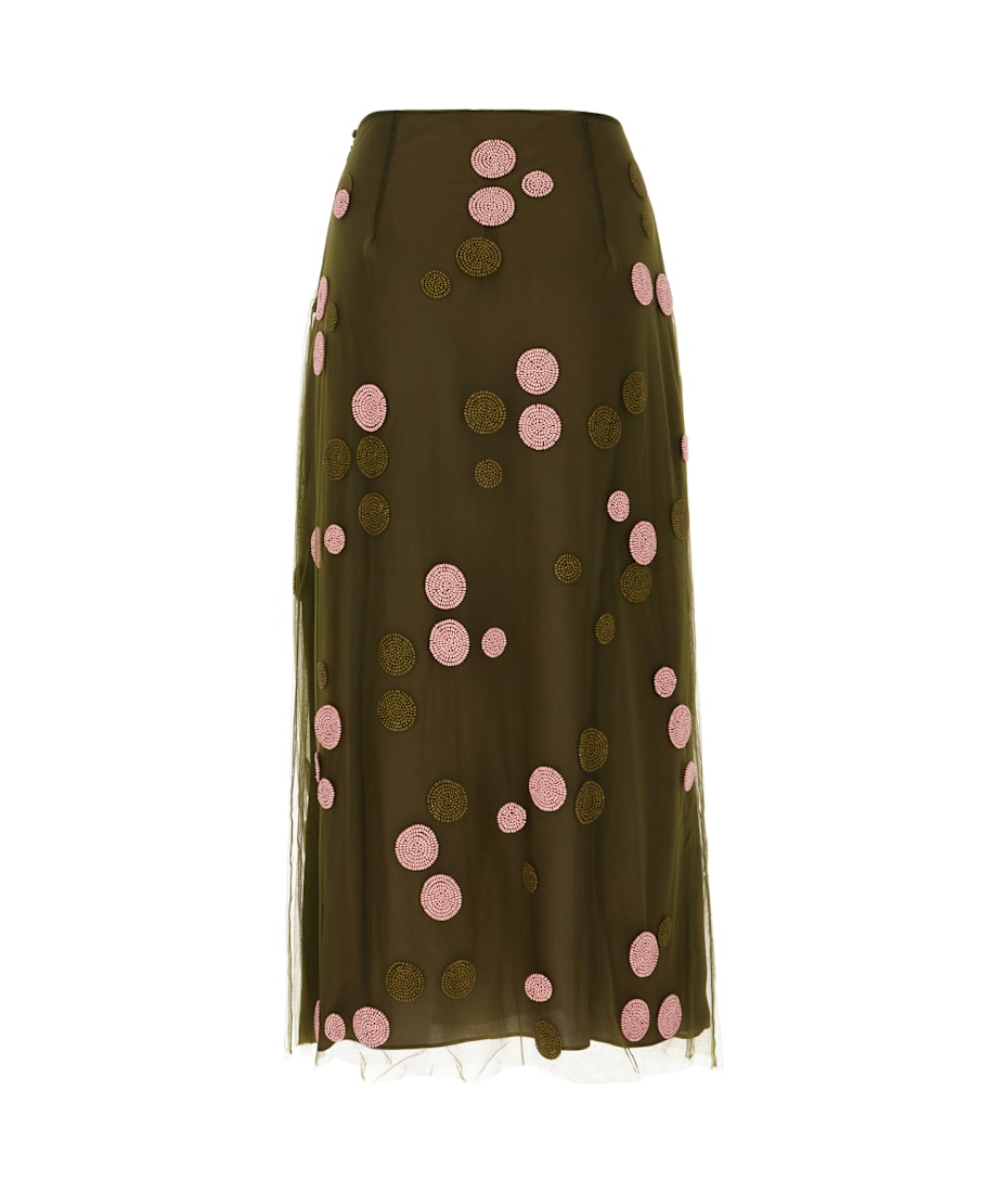 【関税&送料込】Fendi Dark Green Tulle Skirt Fendi Military Green Tulle Skirt | italist