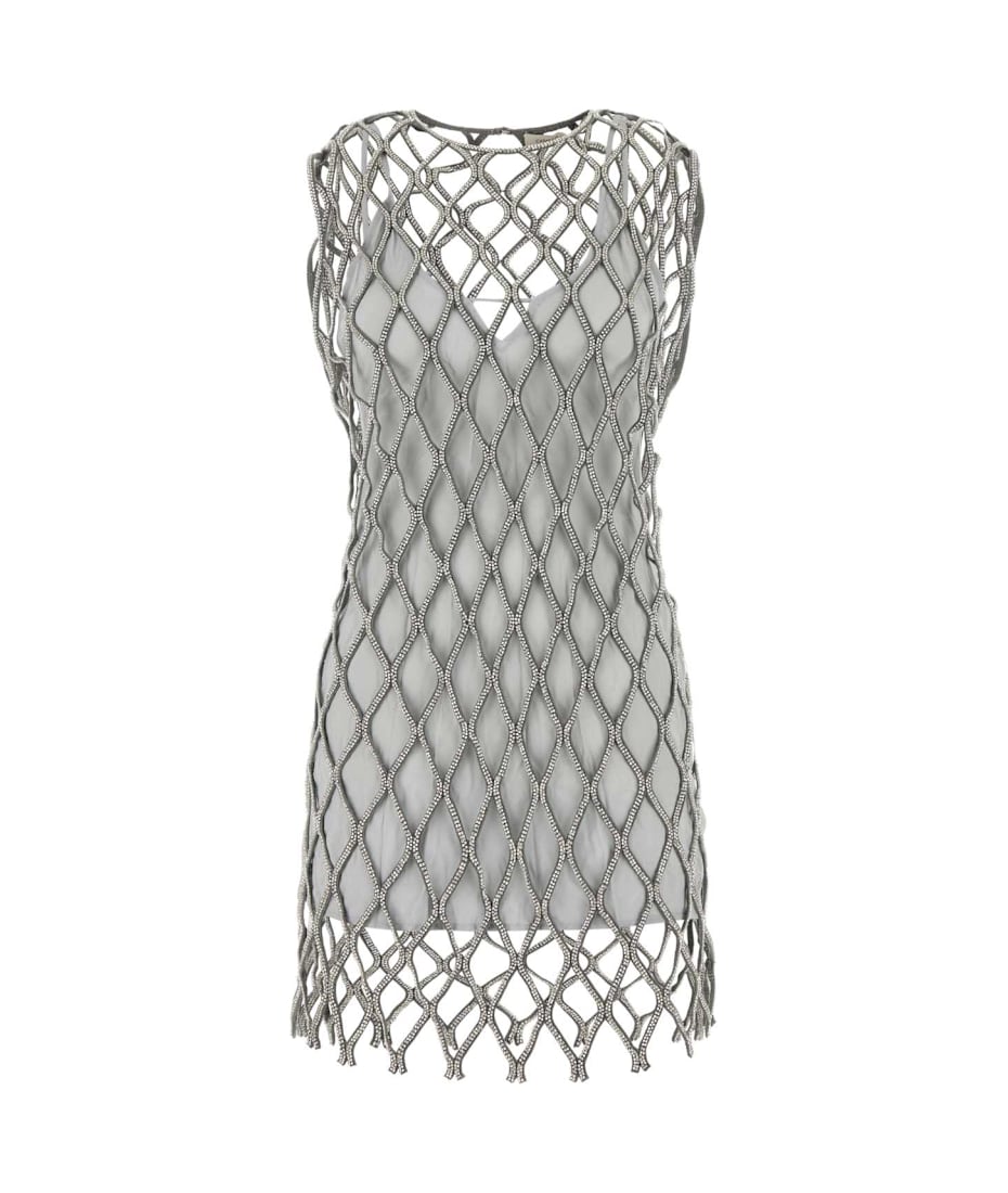 ワンピース camilla and marc DRESS (N2D11919 SILVER) Camilla and Marc Embellished Mesh Rococo Mini Dress