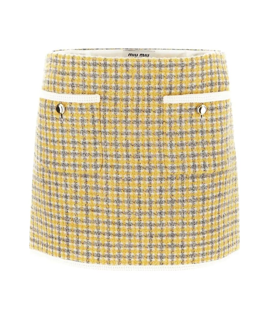VIP【送料関税込】MiuMiu Two-tone Boucla Mini Skirt Miu Miu Two-tone Bouclã© Mini Skirt | italist