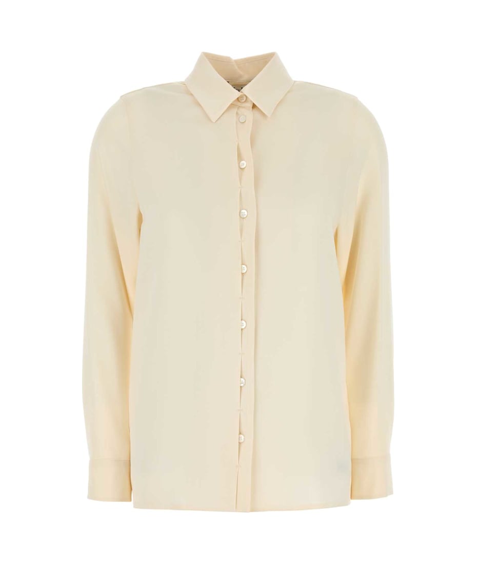 Tシャツ・カットソー Max Mara Cream stretch silk Avion shirt Max Mara Cream Stretch Silk Avion Shirt | italist
