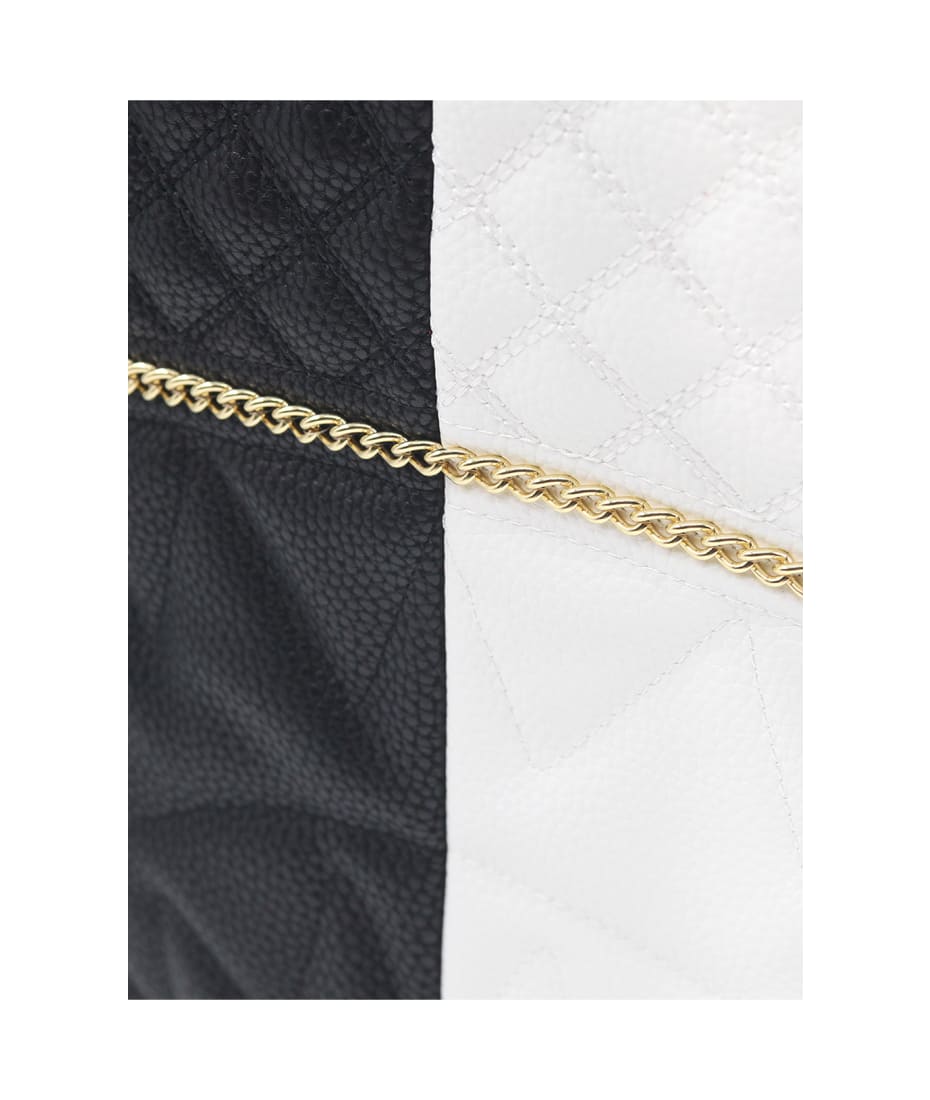 SPRAYGROUND: Quilt Gold Chain Shark Savage Backpack - White