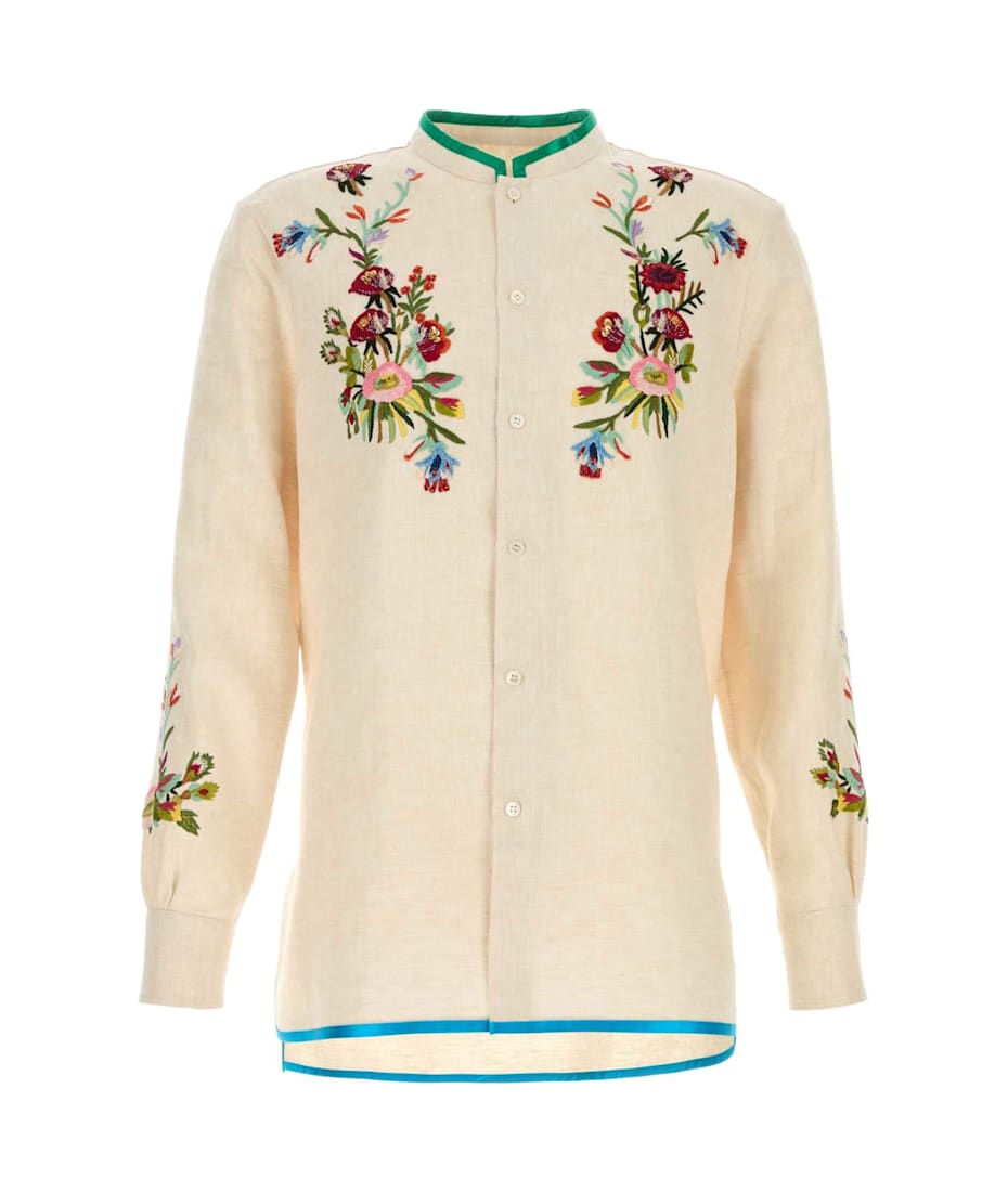 Valentino Garavani Ivory Linen Shirt | italist Valentino Garavani Ivory Linen Shirt | italist
