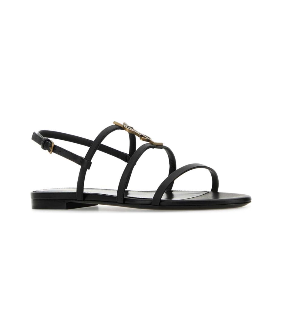 サンダル・ミュール Saint Laurent Black leather Cassandra sandals Saint Laurent Leather Sandals | italist