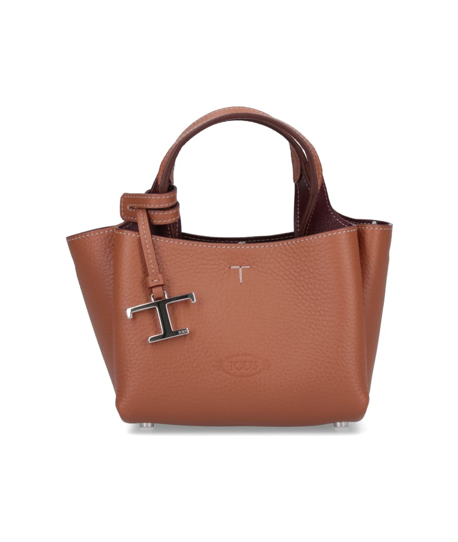ハンドバッグ Tod'S Tod S Borsa A Mano Micro In Pelle Martellata Woman BROWN Bag in Leather Micro XBWAPAEL000QRIPZ9P13 | Tods