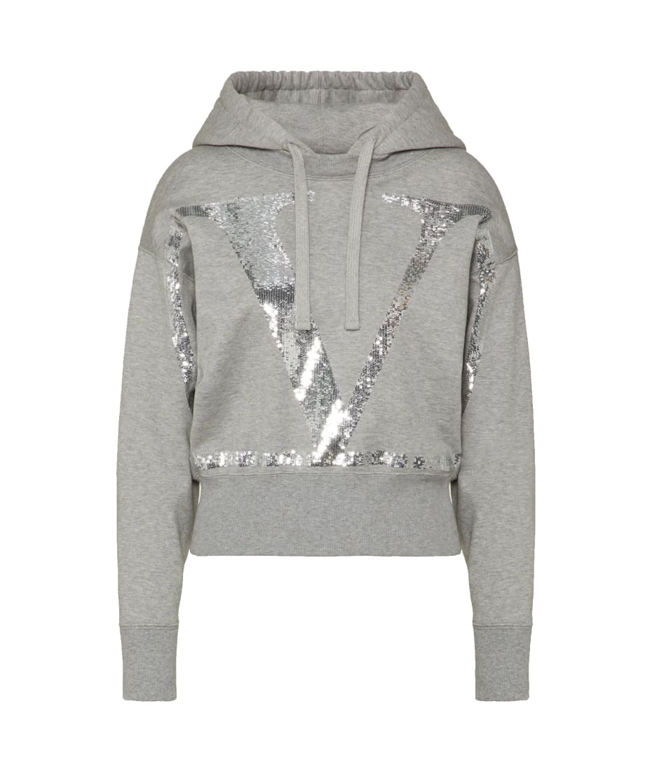 Valentino V Logo Print Sweatshirt - Gray