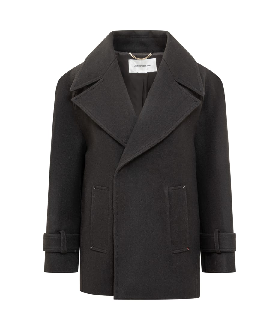 Victoria Beckham Women's Double-Breasted Tailored Slim Wool Coat