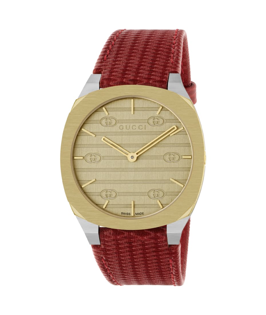 Gucci 34 Mm Stainless Steel And 18 Kt Yellow Gold Plated Multi