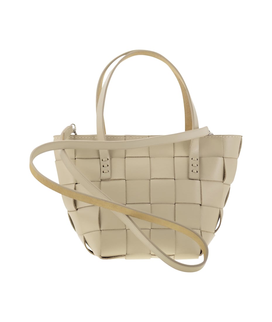 トートバッグ Dragon Diffusion JAPAN MINI - Woven leather bag Dragon Diffusion - Japan Mini Pearl