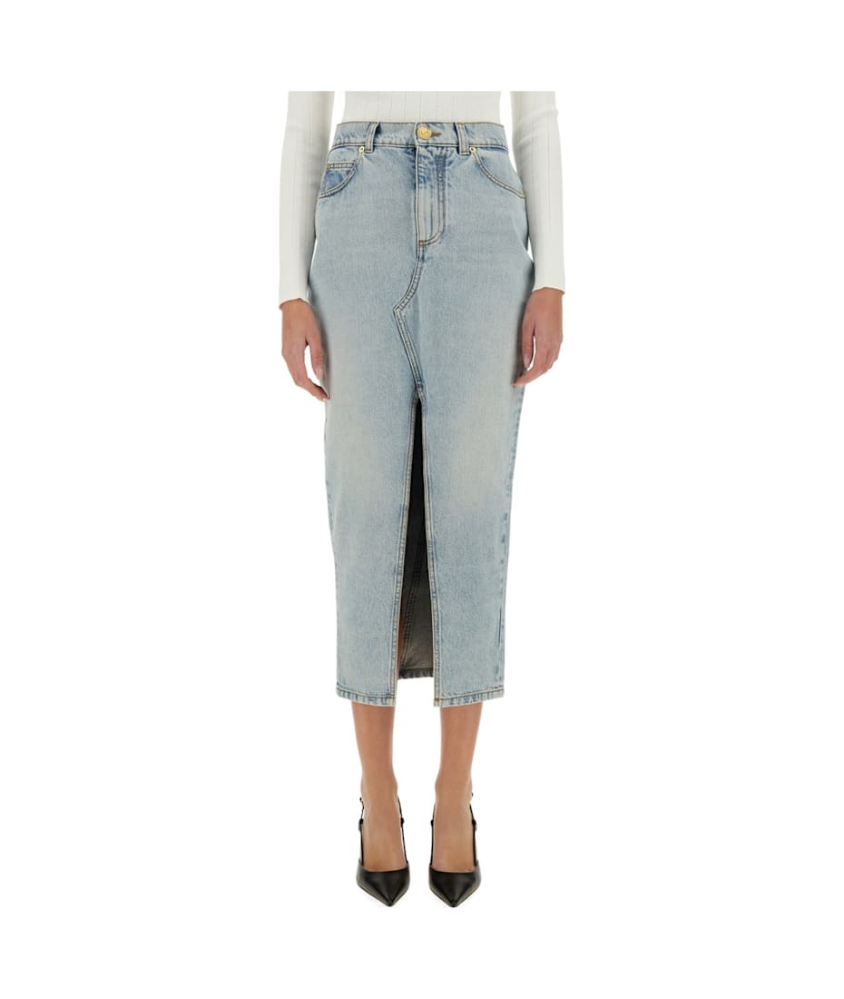 Balmain Denim Midi Skirt | italist