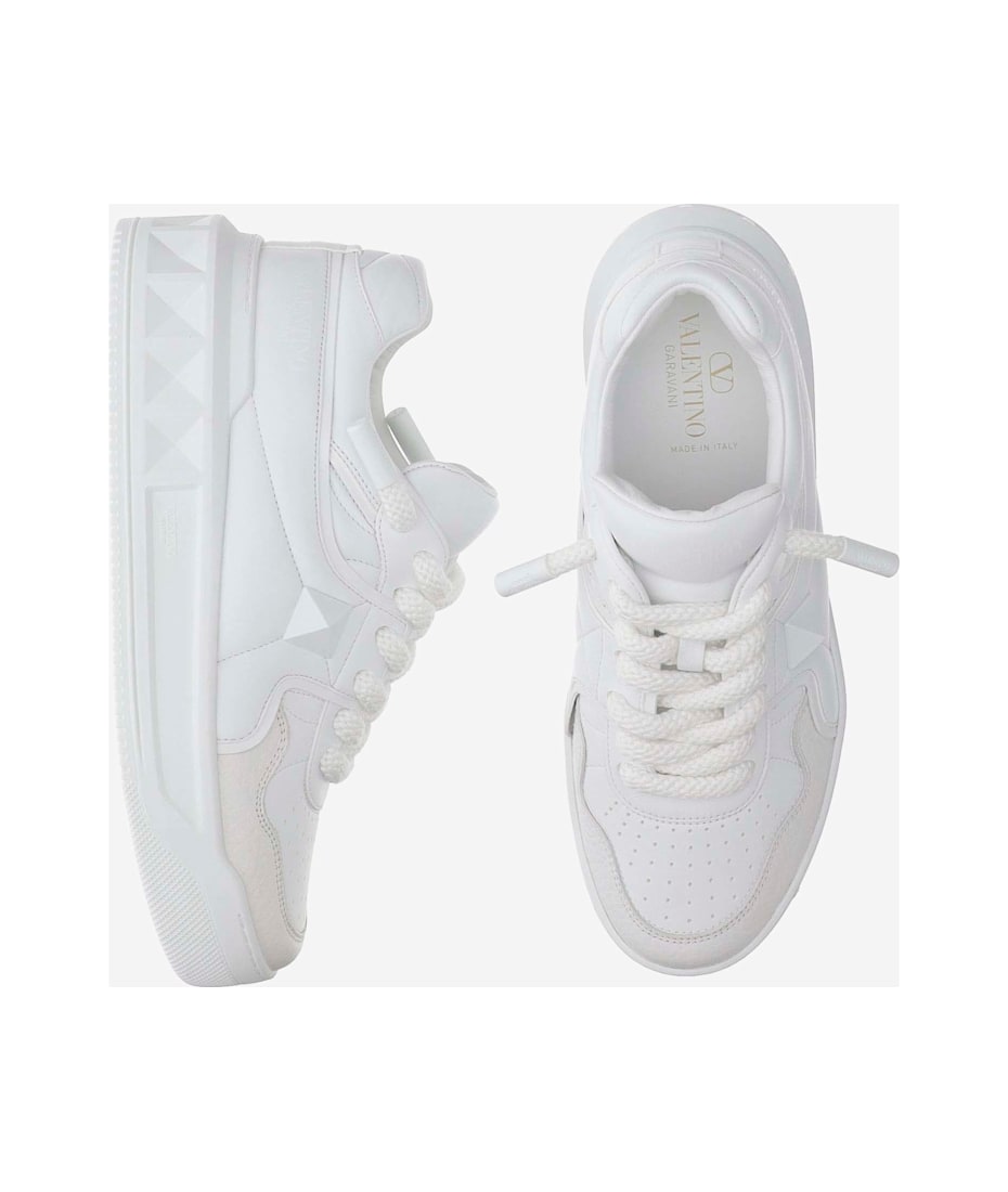Valentino Garavani White Nappa Leather One Stud Xl Sneakers