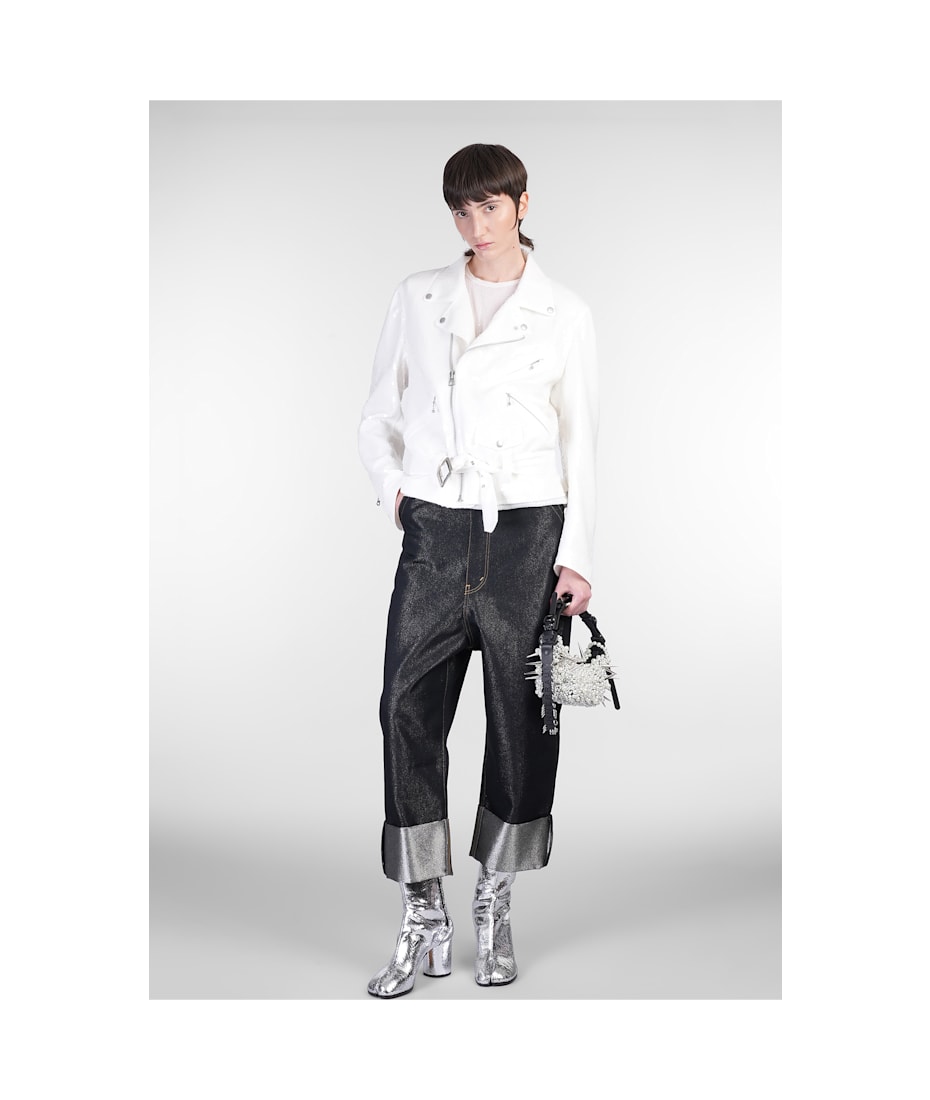ジャケット JUNYA WATANABE Women Jackets JOJ015 2 WHITE Junya Watanabe Biker Jacket In White Polyester | italist