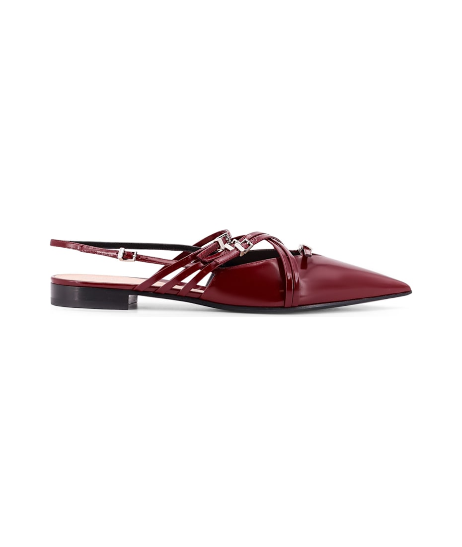 【送料&関税込】Leather Slingback With Bands And Gucci Buckl Leather Slingback With Bands And Gucci Buckle | italist