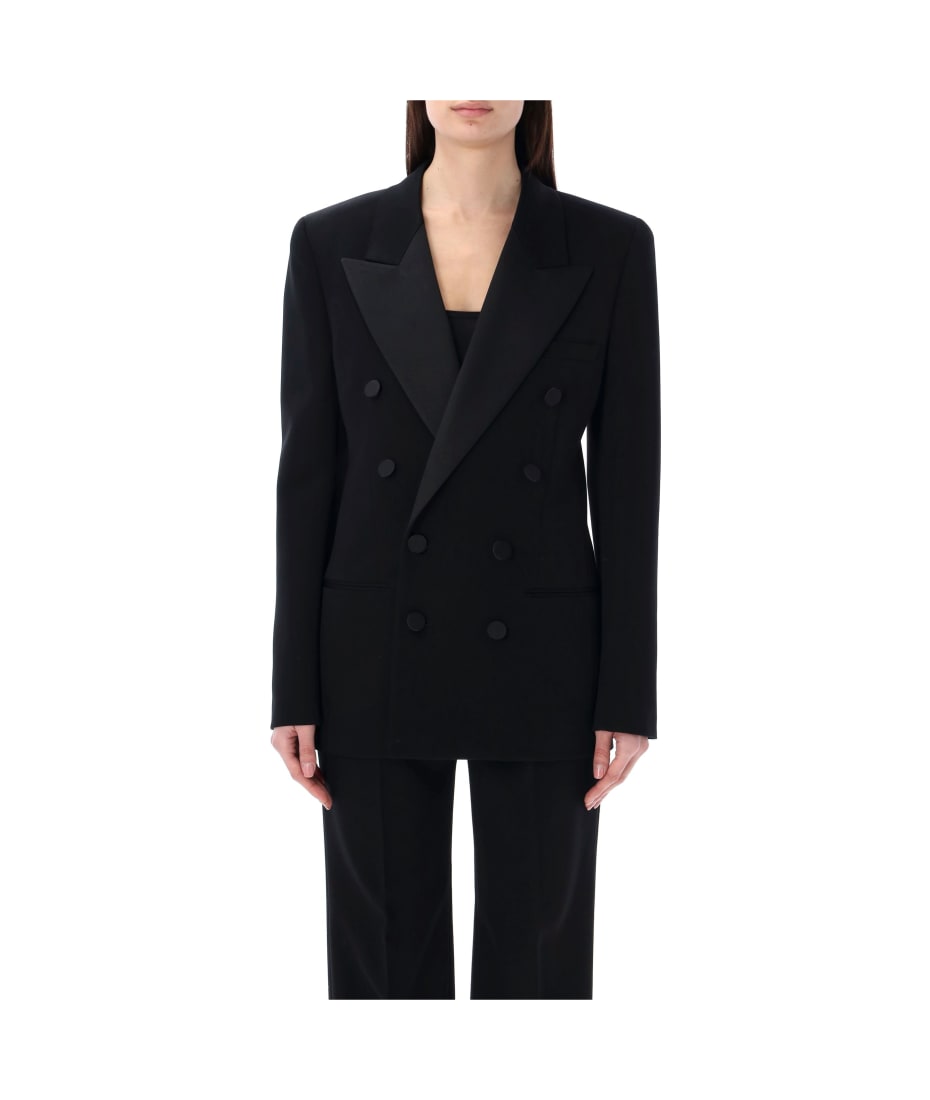 ジャケット Saint Laurent SS25 SMOKING JACKET 6 BTN (828008Y7E63 1000) Saint Laurent Smoking Jacket | italist