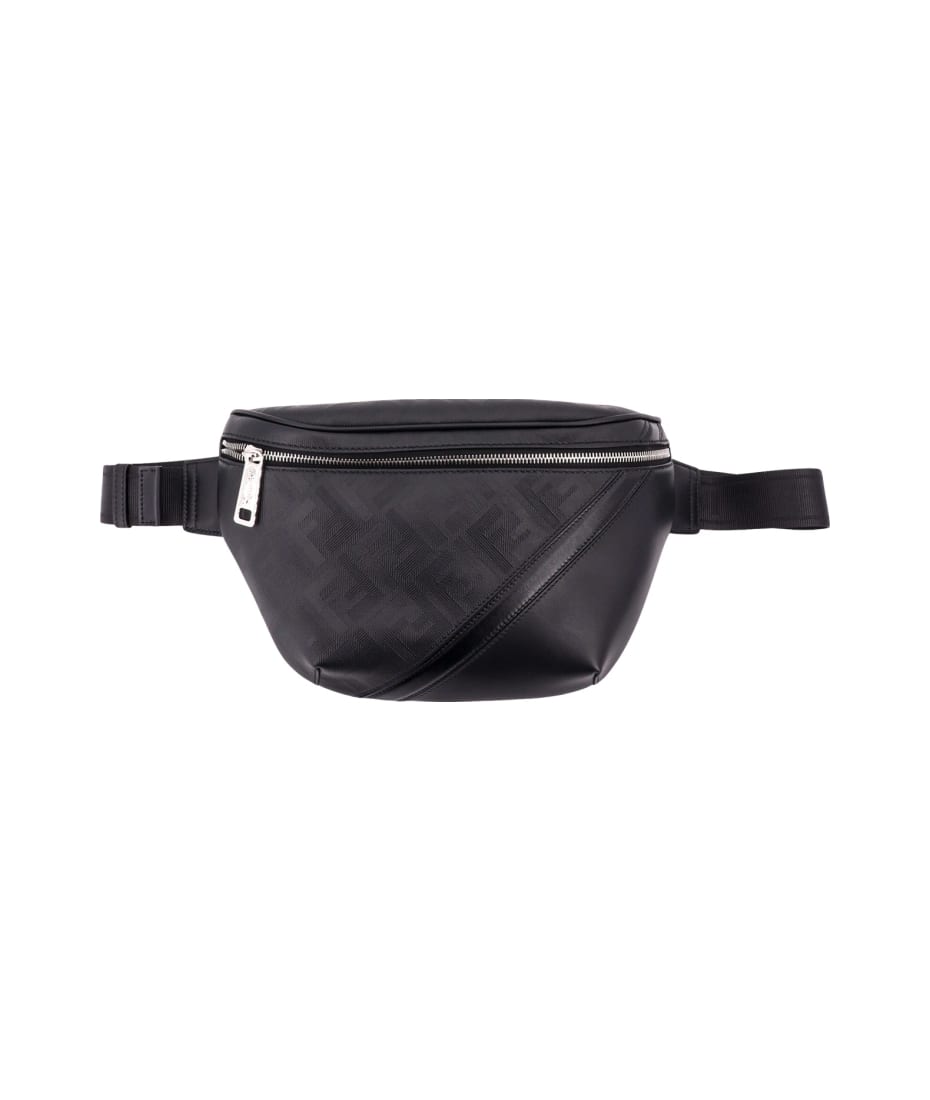 Fendi Diagonal Belt Bag Fabric Black