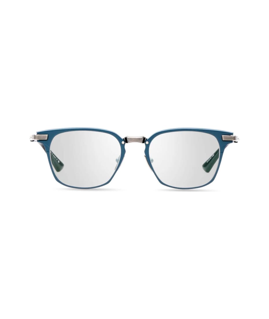 メガネ DITA Dita Eyeweare - LINRCON - Matte Navy-Antique Silver Dita Linrcon Glasses In Matte Navy - Antique Silver W/clear
