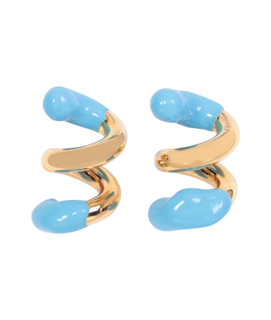 Sunnei Fusillo Rubberized Gold/ Light Blue Earrings | italist