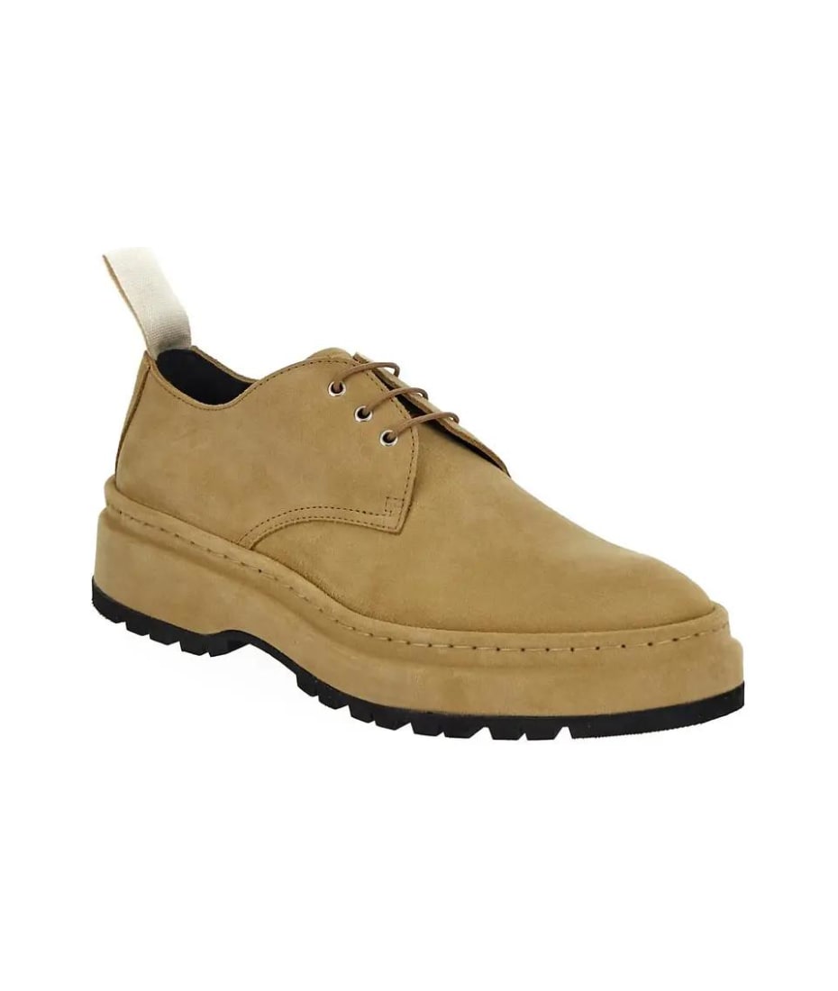 Les Derbies Pavane Suede Derby Shoes in Beige - Jacquemus