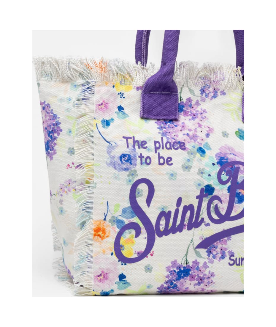 トートバッグ MC2 Saint Barth VANITY - Canvas bag with floral print Cotton canvas Vanity tote bag with flower print – MC2 Saint