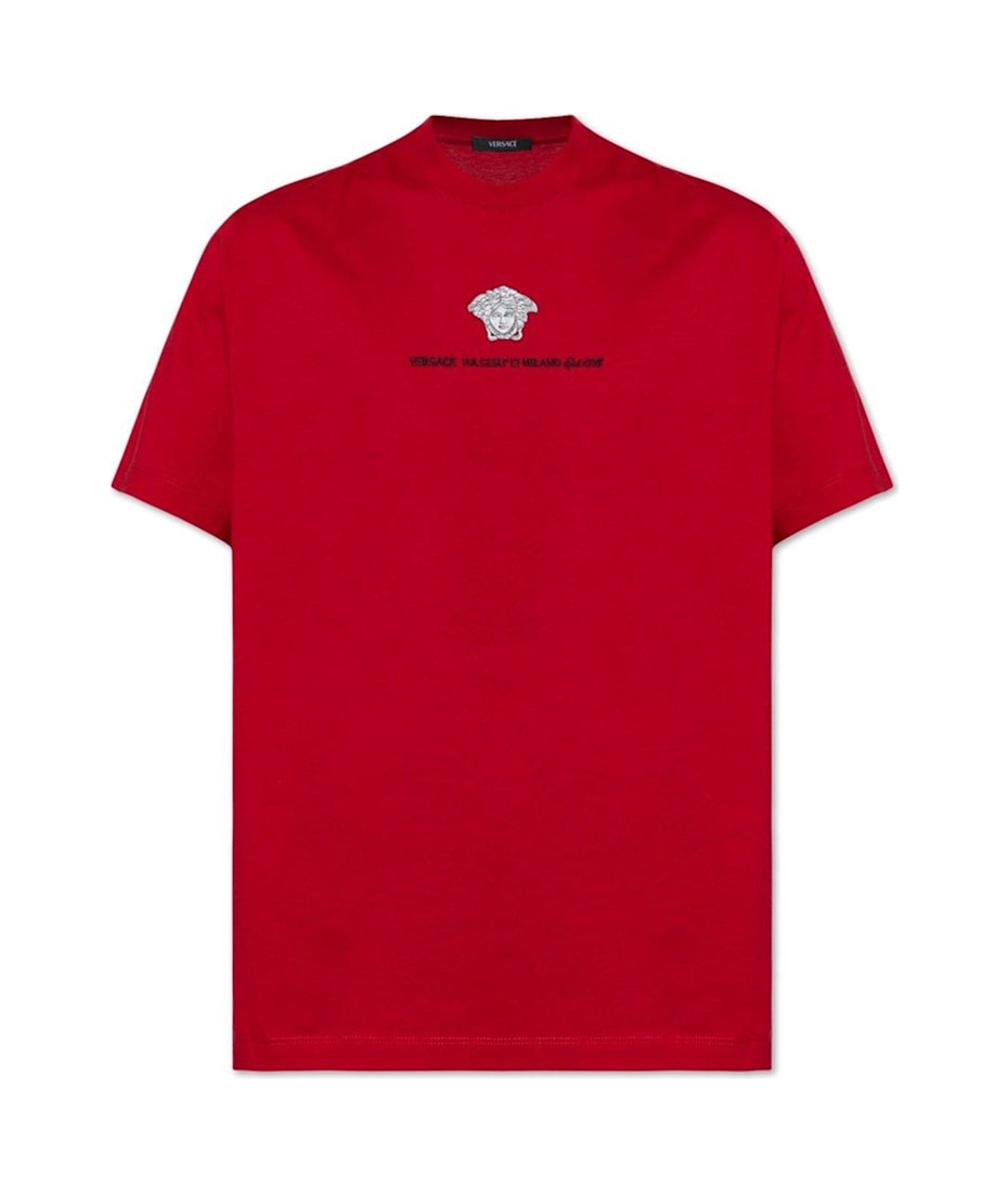 【送料&関税込】Versace Pattern-printed Crewneck T-shirt Versace Medusa on Chain Printed Crewneck T-Shirt | Saks