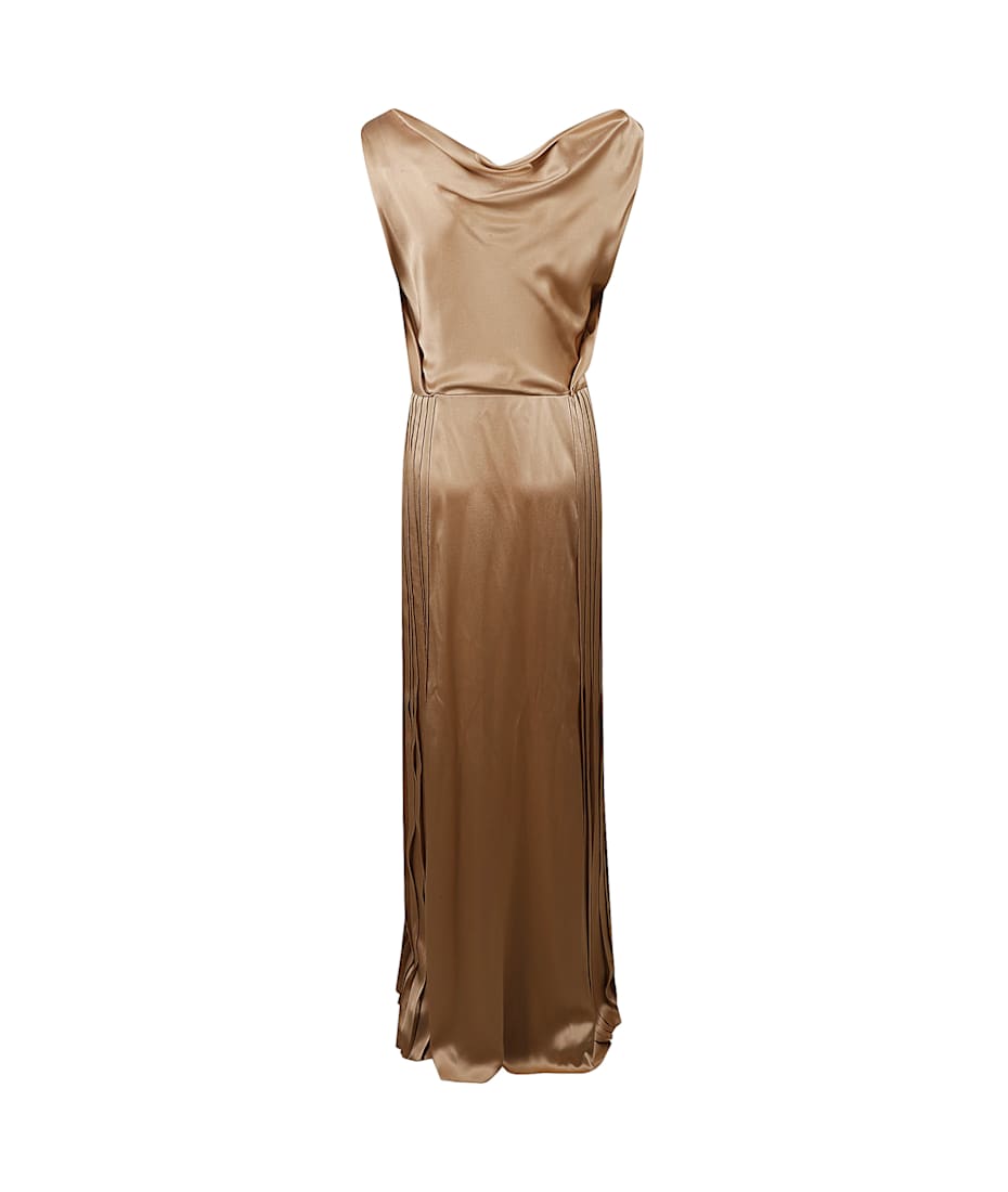 Alberta Ferretti V-neck Sleeveless Shiny Dress | italist, ALWAYS LIKE A SALE
