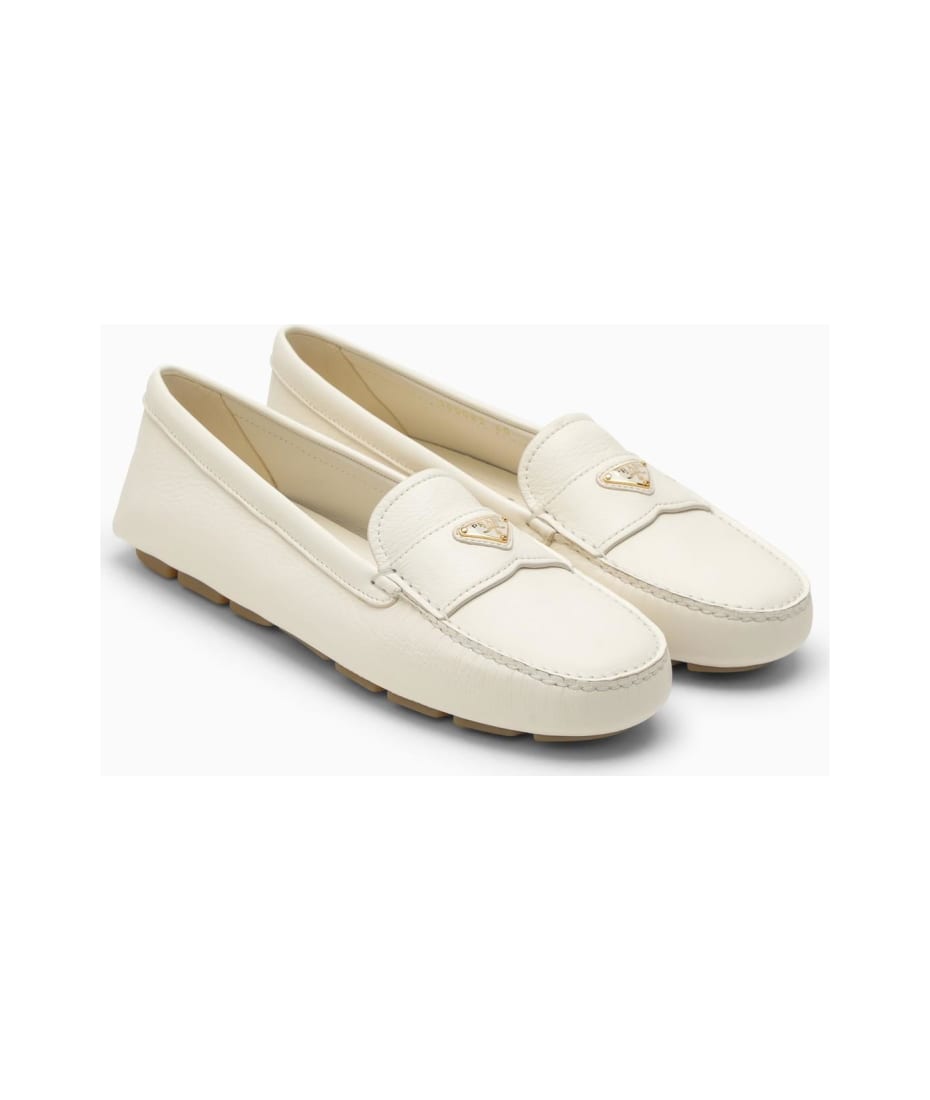 Prada Ivory Leather Loafer | italist