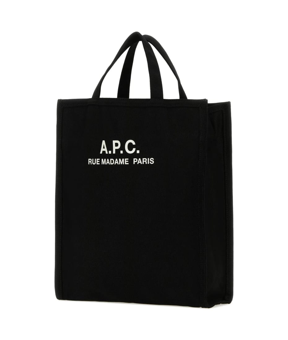 A.P.C. Black Canvas Cabas Shopping Bag Tote italist ALWAYS LIKE