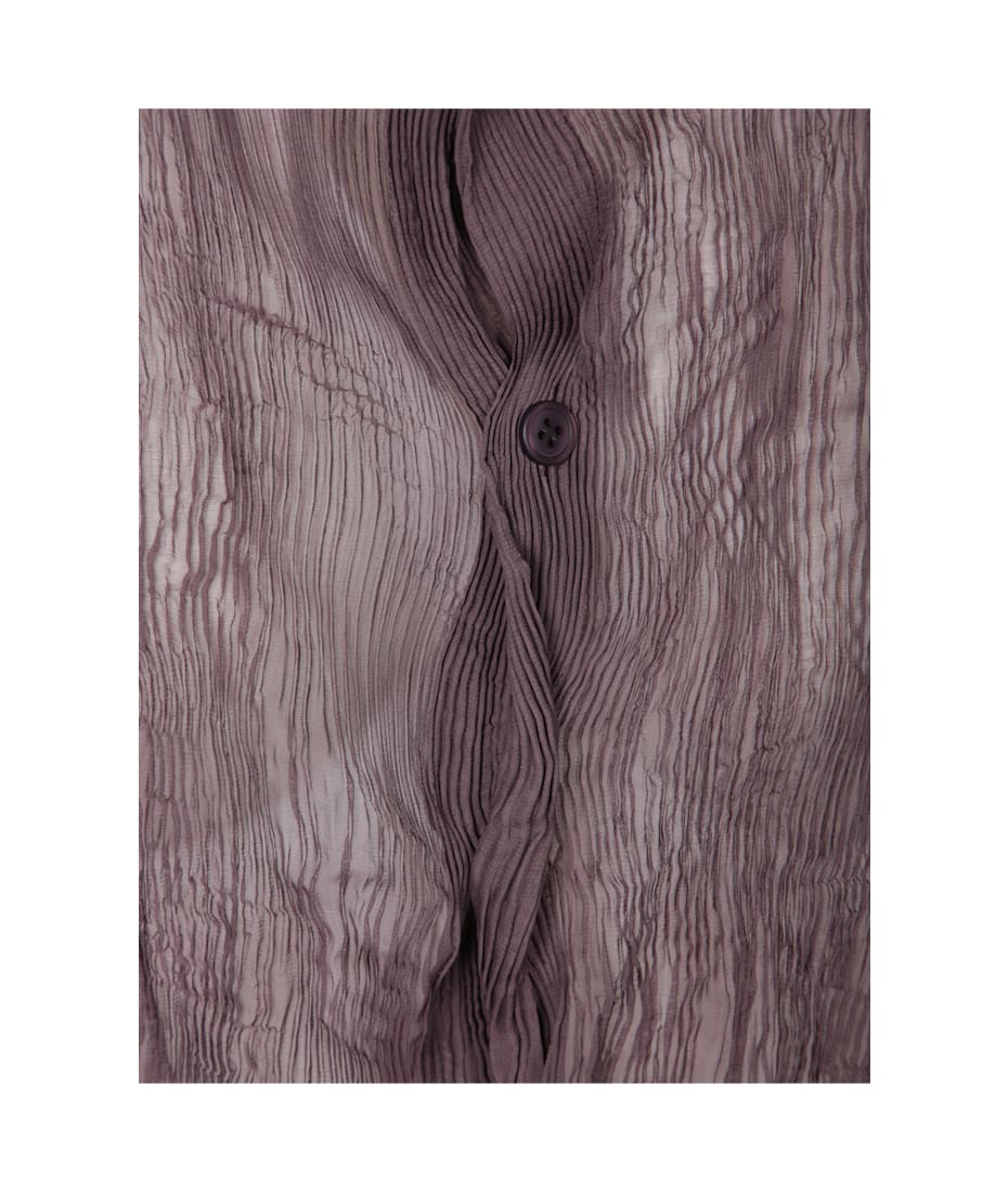 Brown Chiffon Twist Cardigan